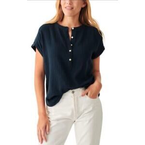 Faherty Dream cotton gauze desmond top S